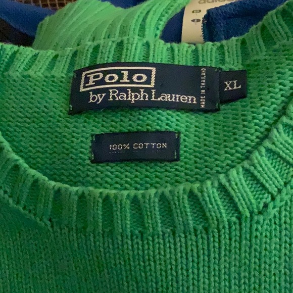 NWOT! Polo Ralph Lauren Men’s Kelly Green Crewneck Sweater. 100% cotton. XL - Picture 2 of 2